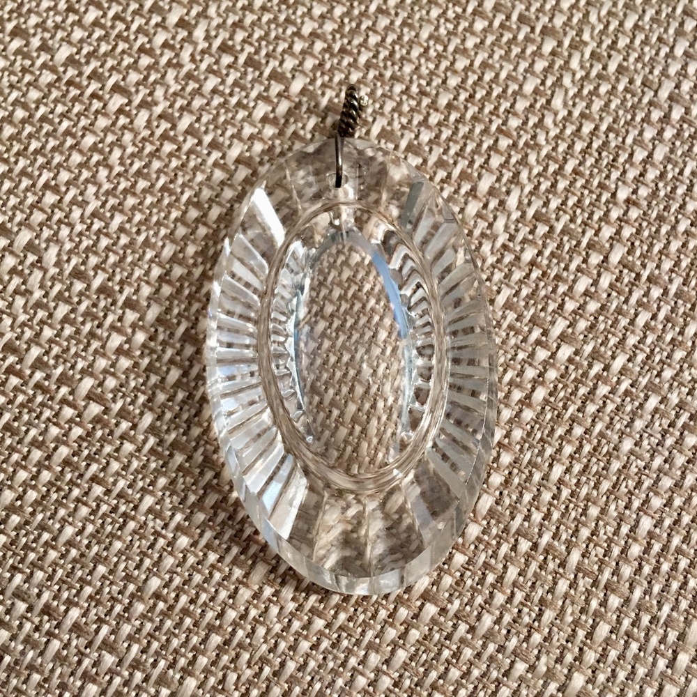 Genuine Waterford clear crystal oval pendant